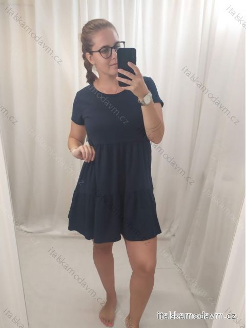 Šaty volnočasové krátký rukáv bavlněné dámské nadrozměr (M/L/XL ONE SIZE) ITALSKá MóDA IM322KLAUDIA/DR