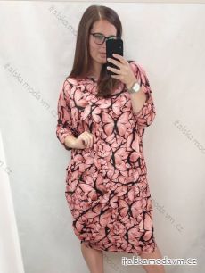 Šaty 3/4 rukáv dámské nadrozměr (3XL/4XL/5XL) POLSKÁ MÓDA PMLSF22ALLA-22