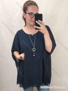 Tunika krátký rukáv s přívěskem dámská nadrozměr (3XL/4XL/5XL ONE SIZE) ITALSKÁ MÓDA IM422KEY