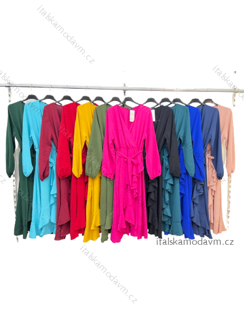 Šaty elegantný dlhý rukáv dámske (S/M/L ONE SIZE) TALIANSKA MóDA IM422961