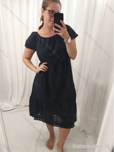Šaty letní krajkové krátký rukáv dámské (S/M ONE SIZE) ITALSKÁ MÓDA IM722LACE
