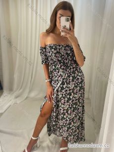 Šaty dlouhé letní carmen přes ramena dámské (S/M ONE SIZE) ITALSKÁ MÓDA IMWA221291/DUR