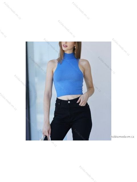 Top s rolákem bez rukávu dámské (S/M ONE SIZE) ITALSKÁ MÓDA IMPBB22Z5259