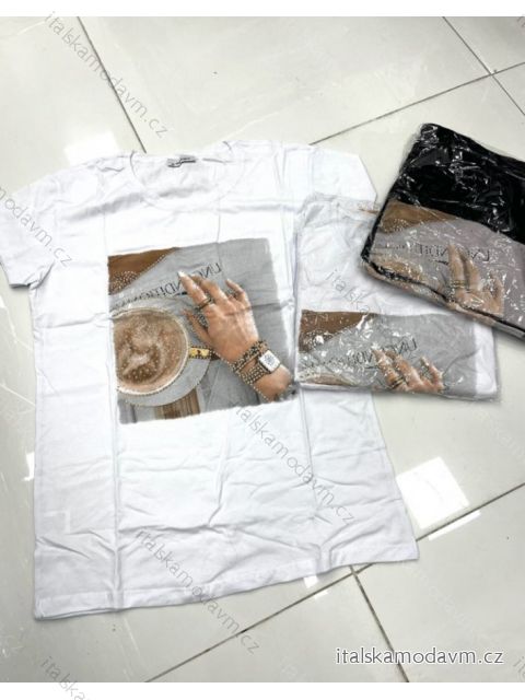 Tričko krátký rukáv dámské (M-XL) TURECKÁ MÓDA TMWG22GYA01006