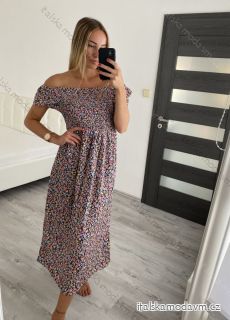 Šaty carmen žabičkované letní krátký rukáv dámské (S/M/L ONE SIZE) ITALSKÁ MÓDA IM422545