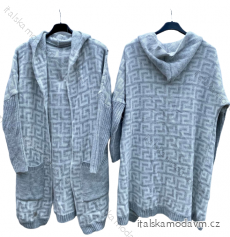 Cardigan pletený dlouhý rukáv dámský  (L/XL ONE SIZE) ITALSKÁ MÓDA IMD22741