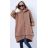 Mikina teplá prodloužená oversize na zip s kapucí dámská nadrozměr (2XL/3XL ONE SIZE) ITALSKÁ MÓDA IMD22676