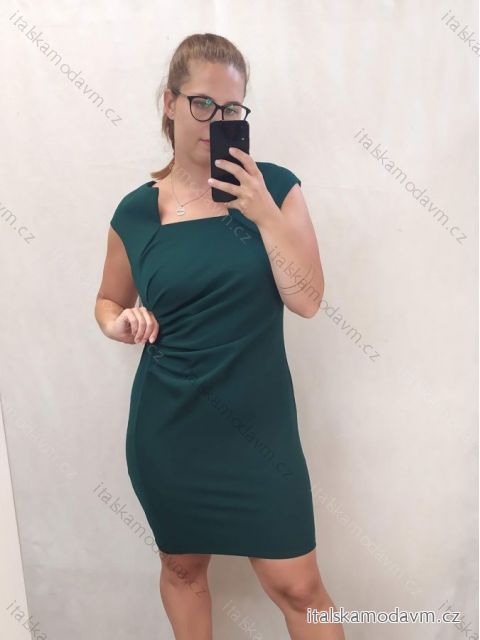 Šaty elegantní společenské dámské (XL-4XL) ITALSKá MóDA IM922DRESSGREEN/DR
