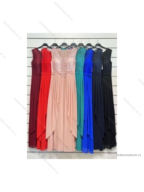Šaty dlouhé elegantní bez rukávu dámské (S/M ONE SIZE) ITALSKÁ MÓDA IMPSH22609L