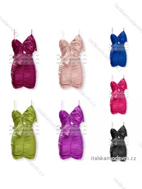 Šaty sexy mini na ramínka dámské (S/M ONE SIZE) ITALSKÁ MÓDA IMPHD2222749