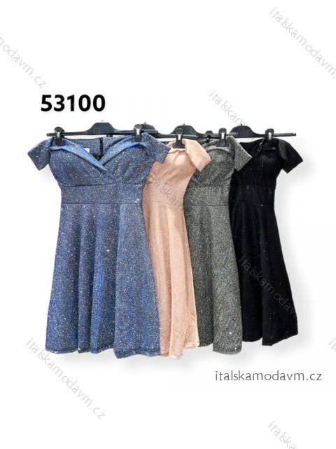 Šaty elegantní společenské plesové třpytivé carmen dámské (S/M ONE SIZE) ITALSKÁ MÓDA IMPHD2251300