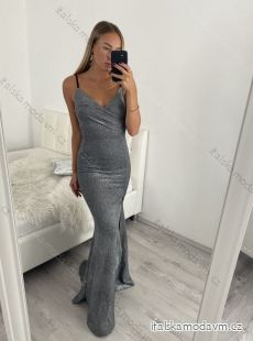 Šaty elegantní společenské dlouhé na ramínka dámské (S/M ONE SIZE) ITALSKá MóDA IMM22LS16104