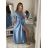 Šaty společenské elegantní letní krátký rukáv dámské (S/M ONE SIZE) ITALSKÁ MÓDA IMPSH22L52150