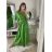 Šaty společenské elegantní letní krátký rukáv dámské (S/M ONE SIZE) ITALSKÁ MÓDA IMPSH22L52150/DR modrá světlá