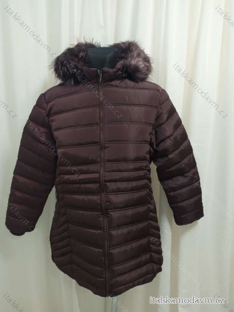 Bunda s kapucí dámská nadrozměr (4XL-8XL) BESS222251 vínová 7XL