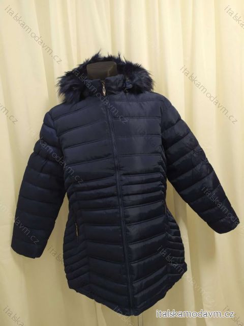 Bunda s kapucí dámská nadrozměr (4XL-8XL) BESS222251 tmavě modrá 7XL