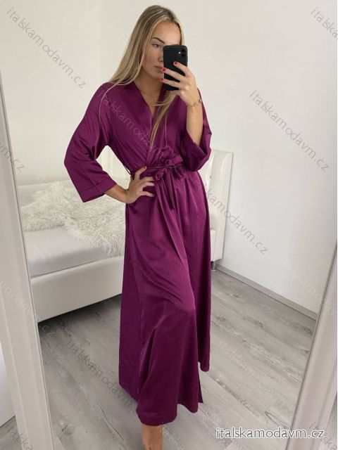 Šaty dlouhé elegantní společenské dlouhý rukáv dámské (S/M ONE SIZE) ITALSKÁ MÓDA IMPSH2255183