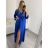 Šaty dlouhé elegantní společenské dlouhý rukáv dámské (S/M ONE SIZE) ITALSKÁ MÓDA IMPSH2255183/DR S/M královská modrá