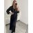 Šaty dlouhé elegantní společenské dlouhý rukáv dámské (S/M ONE SIZE) ITALSKÁ MÓDA IMPSH2255183/DR S/M královská modrá