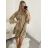 Šaty košilové oversize dlouhý rukáv dámské (S/M/L ONE SIZE) ITALSKÁ MÓDA IMWGS223367/DR S/M zelená světlá