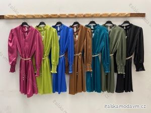 Šaty elegantní dlouhý rukáv dámské (S/M ONE SIZE) ITALSKÁ MÓDA IMPDY22MDUE22556