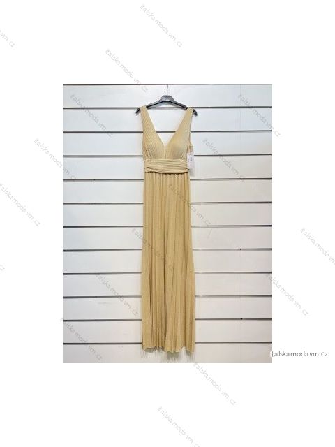 Šaty elegantné spoločenské skladané na ramienka dámske (S/M ONE SIZE) TALIANSKA MÓDA IMPSH226258L
