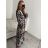 Šaty košilové s páskem dlouhý rukáv dámské (S/M ONE SIZE) ITALSKÁ MÓDA IMPLM22385100017/DR S/M černá