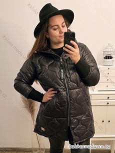 Bunda oversize s kapucí dámská nadrozměr (XL/2XL ONE SIZE) ITALSKÁ MÓDA IM422726/DR