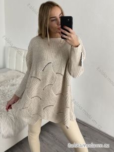 Svetr oversize dlouhý rukáv dámský (S/M/L ONE SIZE) ITALSKÁ MÓDA IMWB22331