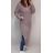Šaty pletené dlouhý rukáv dámský nadrozměr (2XL/3XL ONE SIZE) ITALSKÁ MÓDA IM821201226