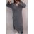 Šaty pletené dlouhý rukáv dámský nadrozměr (2XL/3XL ONE SIZE) ITALSKÁ MÓDA IM821201226