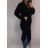 Šaty pletené dlouhý rukáv dámský nadrozměr (2XL/3XL ONE SIZE) ITALSKÁ MÓDA IM821201226
