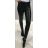 Legíny koženkové zateplené dlouhé dámské (S/M, M/L, LX/2XL) TURECKÁ MODA TM9222048/DR černá L/XL