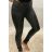 Legíny koženkové zateplené dlouhé dámské (S/M, M/L, LX/2XL) TURECKÁ MODA TM9222048/DR černá L/XL