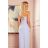 317-2 One shoulder long dress - light heather