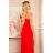 317-1 One shoulder long dress - red