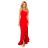 317-1 One shoulder long dress - red