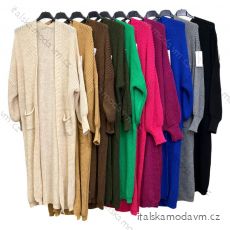 Cardigan pletený dlouhý rukáv dámský (S/M ONE SIZE) ITALSKÁ MÓDA IMPLM22226800090