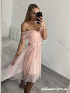 Šaty společenské elegantní krátké bez rukávů tilové dámské (S/M ONE SIZE) ITALSKá MóDA IMM22300