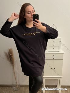 Šaty flaušové dlouhý rukáv dámské nadrozměr (3XL/4XL ONE SIZE) ITALSKá MóDA IM422BOLANA/DR