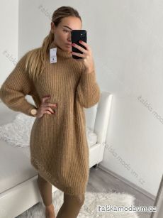 Šaty pletené dlouhý rukáv dámské (S/M ONE SIZE) ITALSKÁ MÓDA IMWAA223639