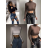 Top croptop s rolákem dlouhý rukáv dámský (S/M ONE SIZE) ITALSKÁ MÓDA IMPBB22C26064