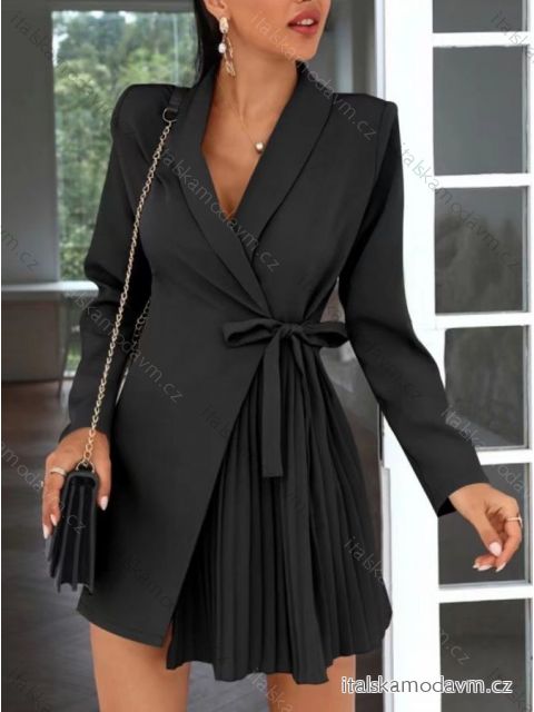 Šaty elegantní dlouhý rukáv dámské (S/M ONE SIZE) ITALSKÁ MÓDA IMWDD223930