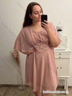 Šaty společenské elegantní krátký rukáv dámské nadrozměr (XL/2XL ONE SIZE) ITALSKÁ MÓDA IMPSH2218025