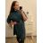 Košile prodloužená/šaty košilové s páskem dlouhý rukáv dámské nadrozměr (XL/2XL ONE SIZE) ITALSKÁ MÓDA IMPBB222713DS/DR XL/2XL fuchsiová