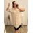 Košile prodloužená/šaty košilové s páskem dlouhý rukáv dámské nadrozměr (XL/2XL ONE SIZE) ITALSKÁ MÓDA IMPBB222713DS/DR XL/2XL fuchsiová