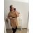Košile prodloužená/šaty košilové s páskem dlouhý rukáv dámské nadrozměr (XL/2XL ONE SIZE) ITALSKÁ MÓDA IMPBB222713DS/DR XL/2XL fuchsiová