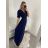 Šaty dlouhé plesové společenské krátký rukáv dámské (S/M/L ONE SIZE) ITALSKÁ MÓDA IMH2280330/DR2 vínová