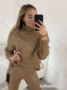 Svetr oversize s rolákem dlouhý rukáv dámský (S/M/L ONE SIZE) ITALSKÁ MÓDA IMWD2292119