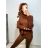 Svetr úpletový s rolákem dlouhý rukáv dámský (S/M ONE SIZE) ITALSKÁ MÓDA IMWGS223724/DR S/M hnědá